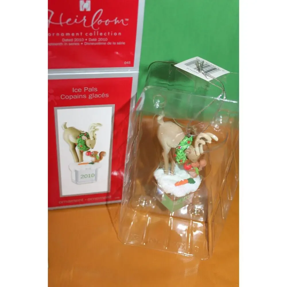 Carlton Cards Heirloom Ice Pals 2010 Deer Squirrel Christmas Holiday Ornament